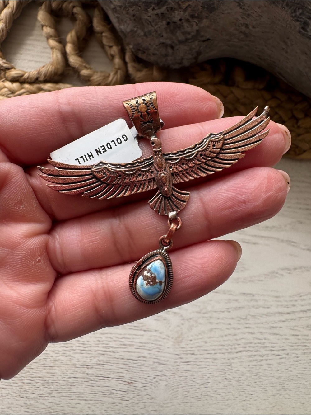 🦅COPPER EAGLE with Golden Hills stone